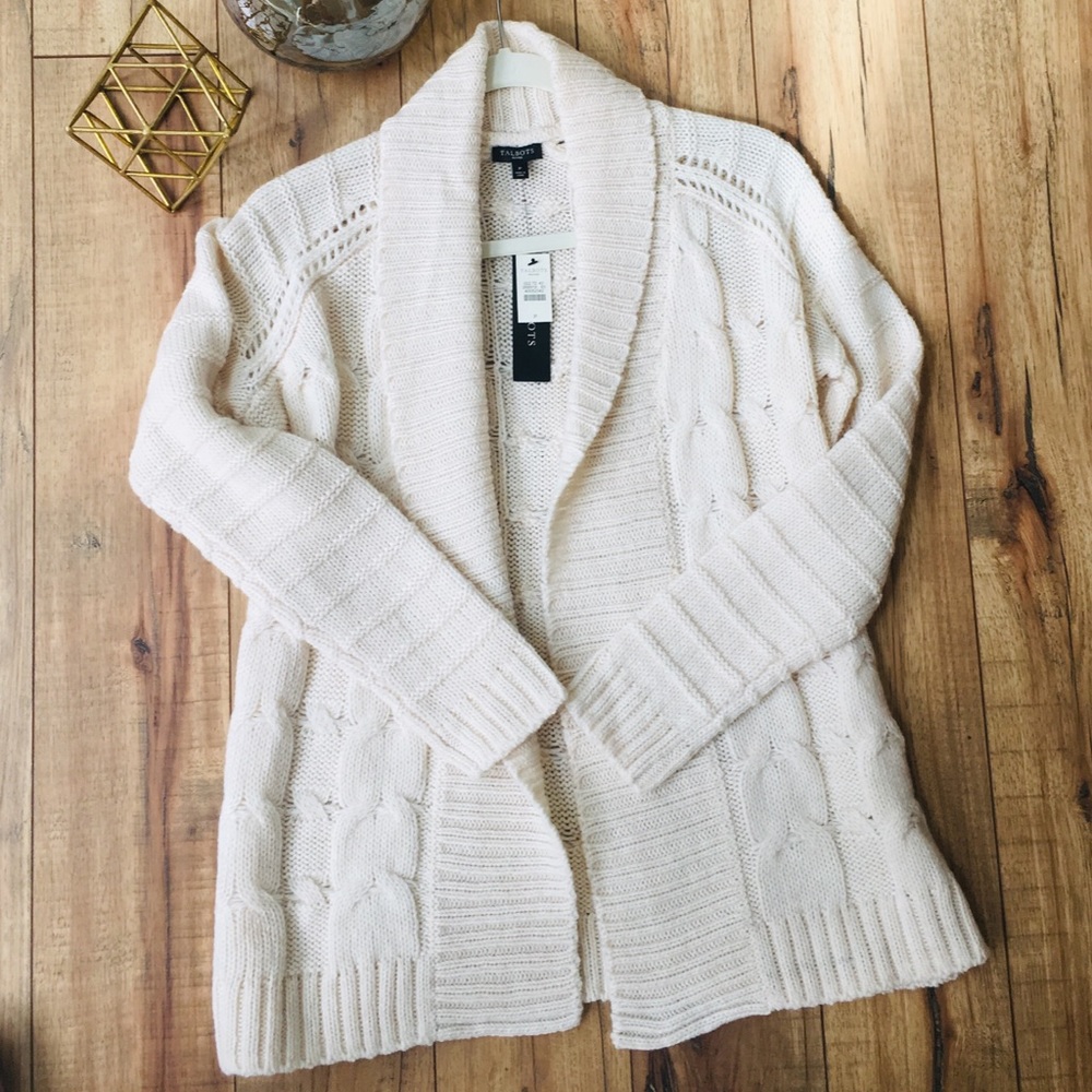 NWT Talbots Cream Colored Cardigan Sweater